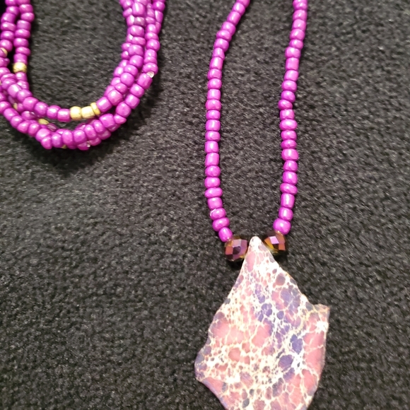 PURPLE BEAUTY NECKLACE & BRACELET SET - Picture 2 of 12